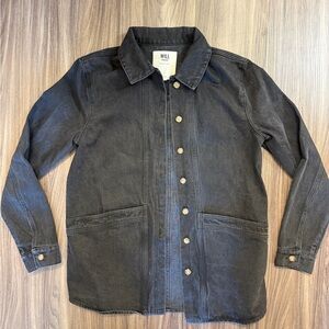 Sezane Washed Black Jean Jacket